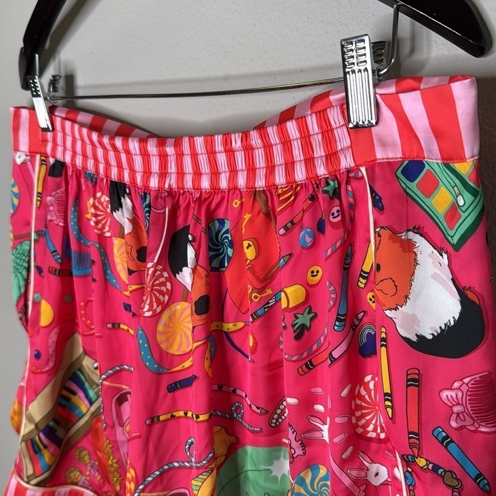 Karen Mabon Bedroom Floor Short Satin Pajama Set in Pink Women's 3XL (16-18) NWT - Picture 9 of 9